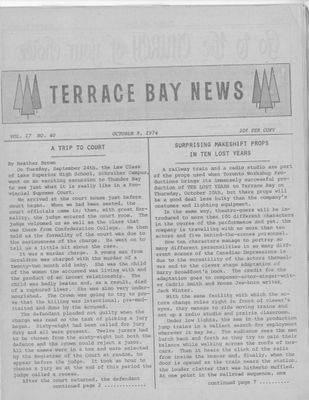 Terrace Bay News, 9 Oct 1974