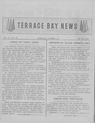 Terrace Bay News, 20 Nov 1974