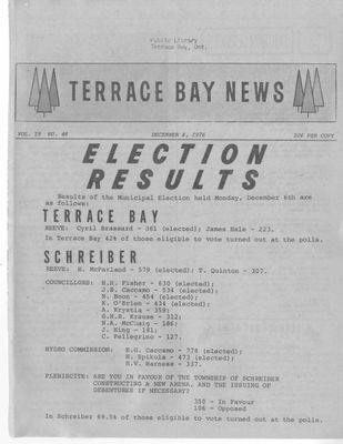 Terrace Bay News, 8 Dec 1976