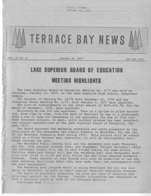 Terrace Bay News, 26 Jan 1977