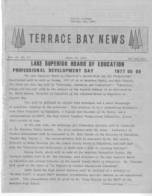 Terrace Bay News, 27 Apr 1977