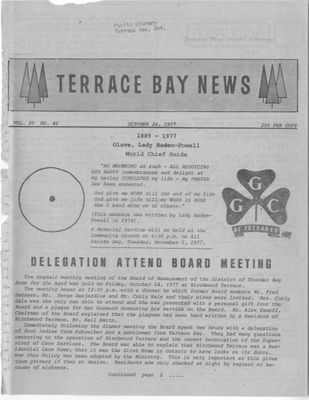 Terrace Bay News, 26 Oct 1977