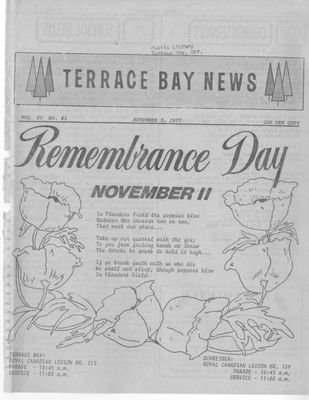 Terrace Bay News, 9 Nov 1977