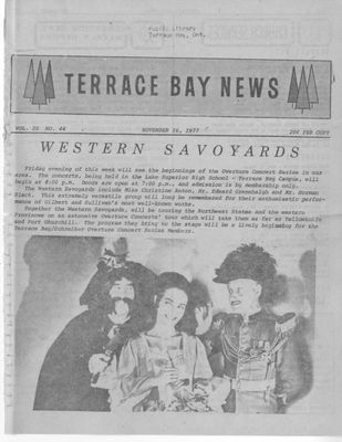 Terrace Bay News, 16 Nov 1977