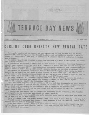 Terrace Bay News, 23 Nov 1977