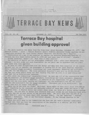 Terrace Bay News, 30 Nov 1977