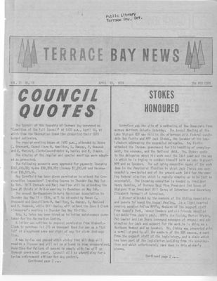 Terrace Bay News, 19 Apr 1978