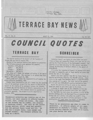 Terrace Bay News, 23 Aug 1978