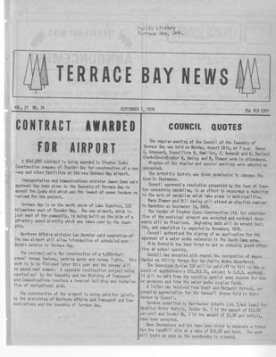 Terrace Bay News, 7 Sep 1978