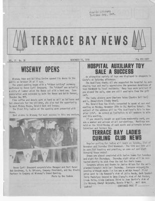 Terrace Bay News, 15 Nov 1978