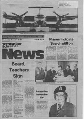 Terrace Bay News, 7 Nov 1984