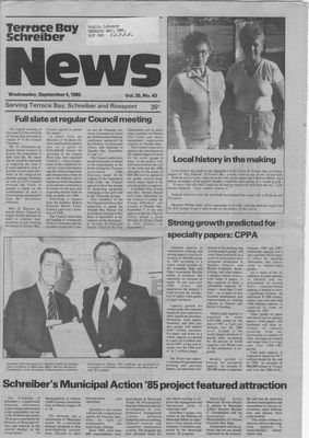 Terrace Bay News, 4 Sep 1985