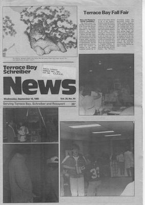 Terrace Bay News, 18 Sep 1985