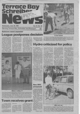 Terrace Bay News, 25 Jun 1986