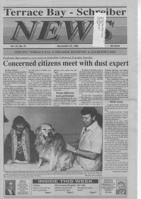 Terrace Bay News, 22 Nov 1989