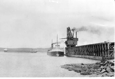 Jackfish Coal Dock - Coal Boat Unloading