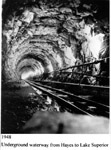 Underground waterway from Hayes Lake to Lake Superior (1948)