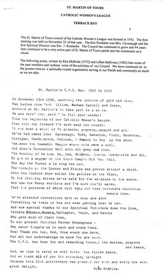 Poem: Catholic Women's League Nov. 1952 to 1972