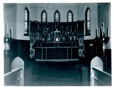 Alter built for Anglican Church in Schreiber, 1954