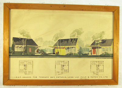 1947 Painting of Houses for Terrace Bay