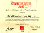 Snowarama 2001 Certificate