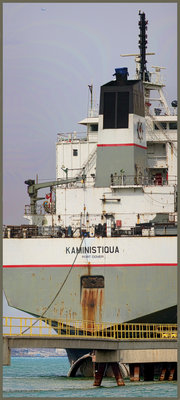 Kaminstiqua; in for winter layup and repainting at the Port of Windsor during the 2011 winter season