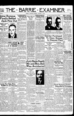 Barrie Examiner, 11 Jan 1940