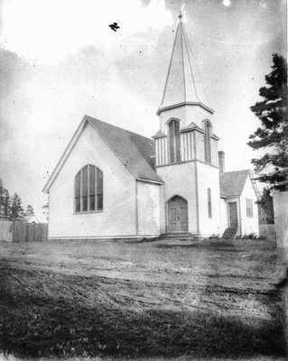 Exterior view of New Presbyterian Church, ca.1890.  Cavendish, P.E.I.