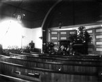 Interior New Presbyterian Church, decorated for a wedding, ca.1890's.  Cavendish, P.E.I.