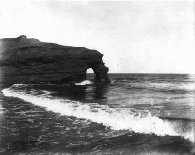 Breaking wave on Park Corner shore, ca.1890's.  Park Corner, P.E.I.