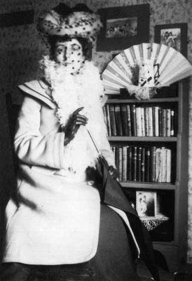 Lucy Maud Montgomery with fan, ca.1890's.  Cavendish, P.E.I.