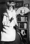 Lucy Maud Montgomery with fan, ca.1890's.  Cavendish, P.E.I.