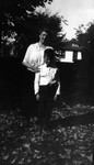 Lucy Maud Montgomery with Stuart, ca.1924.  Leaskdale, ON.