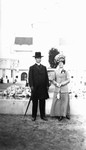 Ewan & Lucy Maud Montgomery in Scotland on honeymoon, 1911.  Glasgow, Scotland.