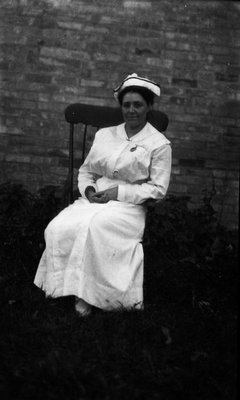 Miss Bernard - Nurse for Stuart Macdonald, ca.1915.  Leaskdale, ON.