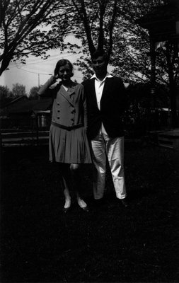 Chester & unidentified woman, ca.1928.  Norval, ON.