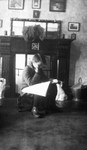 Stuart in parlor of Manse at Norval, age 13, ca.1928.  Norval, ON.