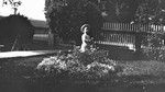 Stuart picking flowers in the garden, Leaskdale, ON.