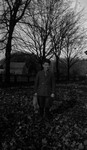 Stuart standing under the trees, Leaskdale, ON.