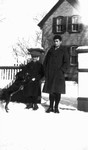 Chester & Stuart & dog, ca.1925.  Leaskdale, ON.
