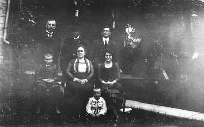 Chester, Stuart, Ewan Macdonald with Rev. Edwin Smith & family, ca.1921.  Whitby, ON. (?).