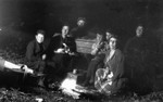 Corn roast with Lucy Maud Montgomery, Chester, Stuart & others, ca.1922.  Leaskdale, ON.