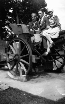 3 members of Bible Class picnic, ca.1927.  Norval, ON.