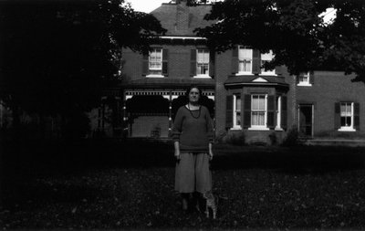 Myrtle Webb on lawn of Manse, ca.1927.  Norval, ON.