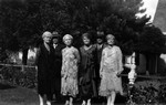 MacPherson group.  (L/R) Andy, Margaret, Kate, Charlotte, Bob, Florence, ca.1935.  Norval, ON.