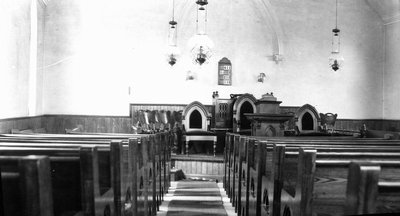 Leaskdale Church interior, Leaskdale, ON.