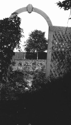 Gate and garden.  Leaskdale, ON.