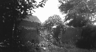 Lawn showing arch.  Leaskdale, ON.