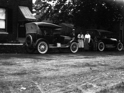 The Macdonald's first car, Leaskdale, ON.