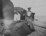 Kate MacNeill, Kate's boyfriend, and Lucy Maud Montgomery, Cavendish, P.E.I., ca.1890's.